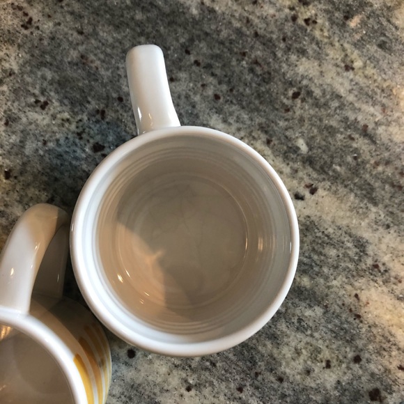 Pottery Barn yellow striped mugs, set of 4 - Picture 4 of 6